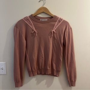 Moschino Pink Lace Bow Sweater